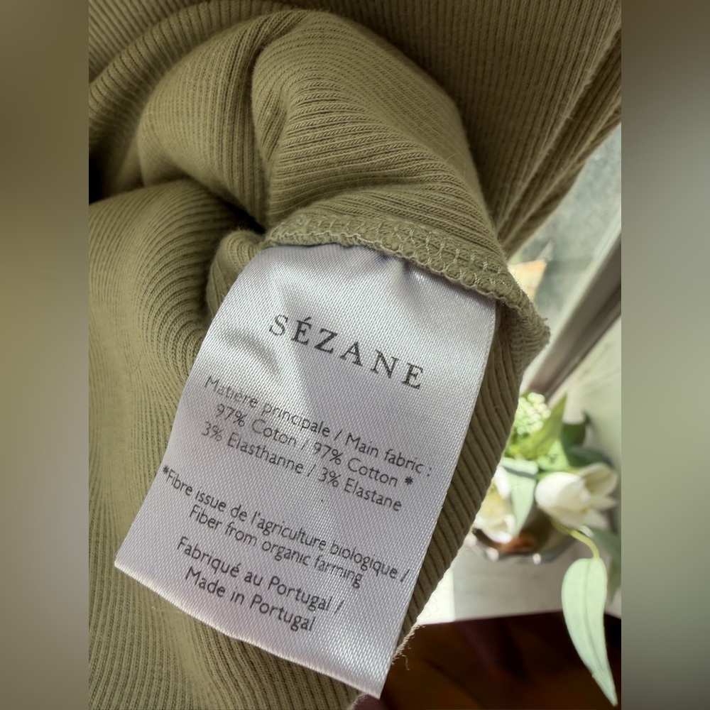 Sézane Theodora T-Shirt in Light Olive Green Size S (Small) *Flaw* - Picture 6 of 14
